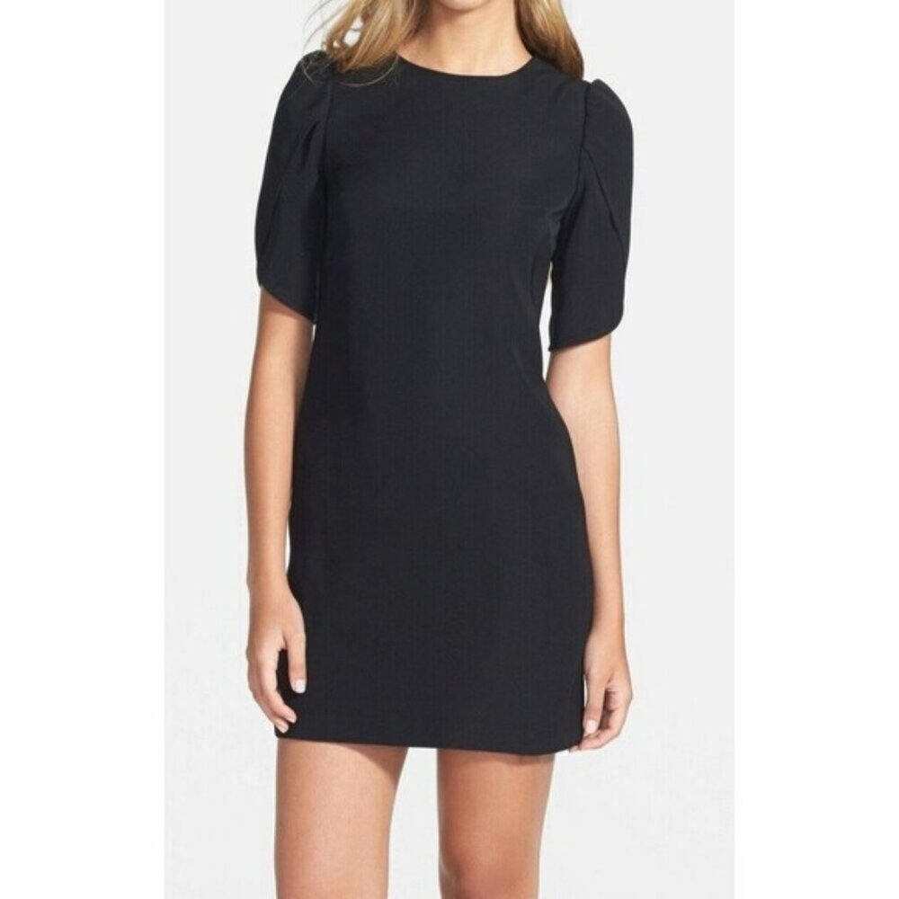 Cynthia Steffe Black Tulip Sleeve Shift Dress Sz 0